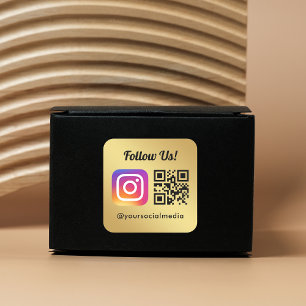 Sticker Carré Suivez-nous sur Instagram Code QR des médias socia