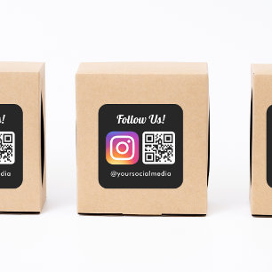 Sticker Carré Suivez-nous sur Instagram Code QR des médias socia