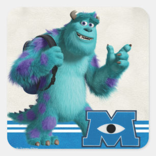 Sticker Carré Sulley avec sac à dos