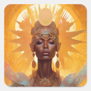 Sticker Carré Sun Goddess Imaginaire Art