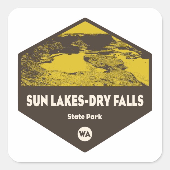 Sticker Carré Sun Lakes-Dry Falls State Park Washington (Devant)