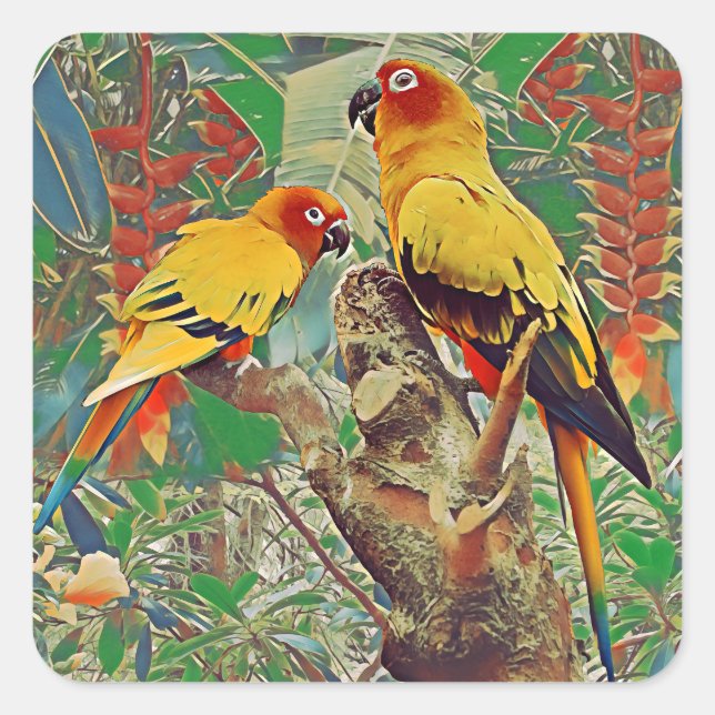 Sticker Carré Sun Parakeles (Devant)