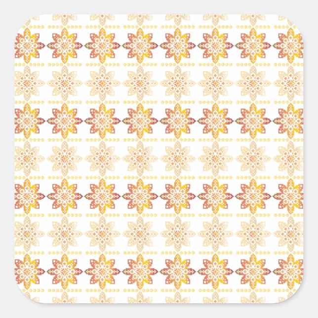 Sticker Carré SUN traditionnel letton conception géométrique VII (Devant)