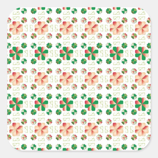Sticker Carré SUN traditionnel letton motif géométrique X (Devant)