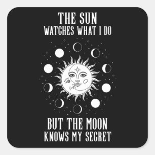 Sticker Carré Sun Watch Moon connaît Secret