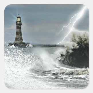 Sticker Carré Sunderland - Jetée Roker et phare