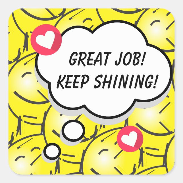 Sticker Carré Sunshine Garder brillant Super Classe de travail L (Devant)