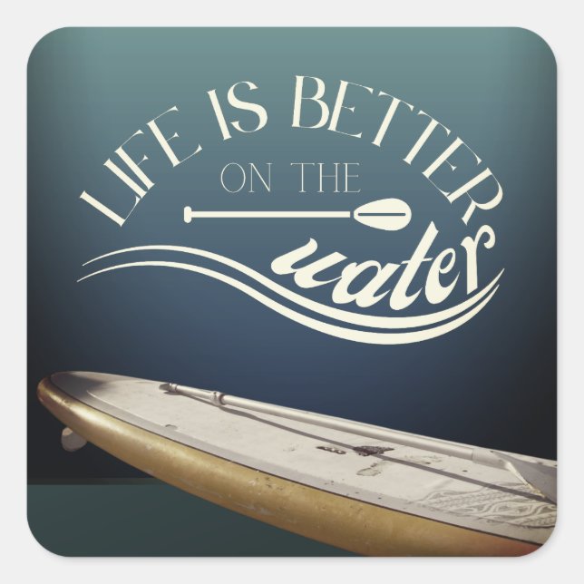 Sticker Carré SUP stand up paddle décoration (Devant)