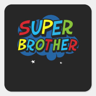 Sticker Carré Super Brother drôle de jeu cadeau d'anniversaire