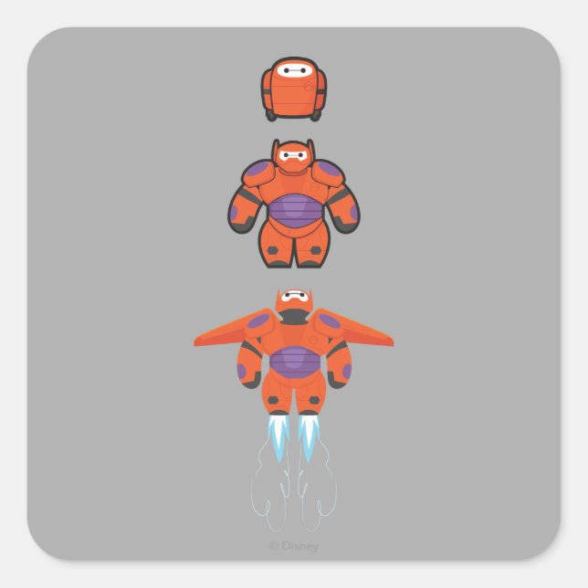 Sticker Carré Super costume Baymax Orange (Devant)