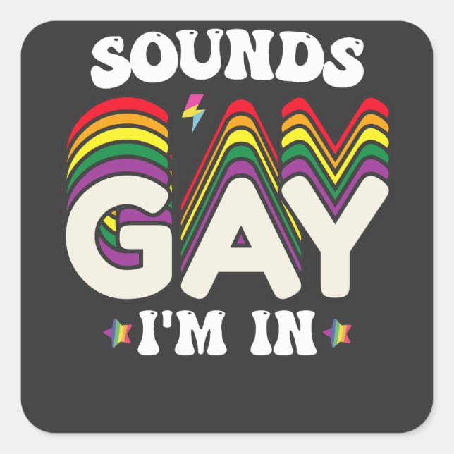 Sticker Carré Super LGBT Pride Sonne Gay I In (Devant)