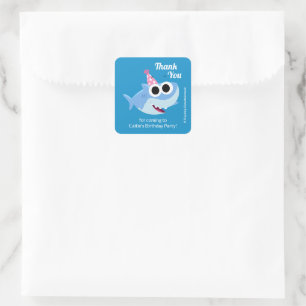 Sticker Carré Super simple Finny Shark Confetti Anniversaire