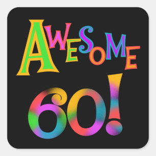 Sticker Carré Superbe 60 T-shirts et cadeaux d'anniversaire
