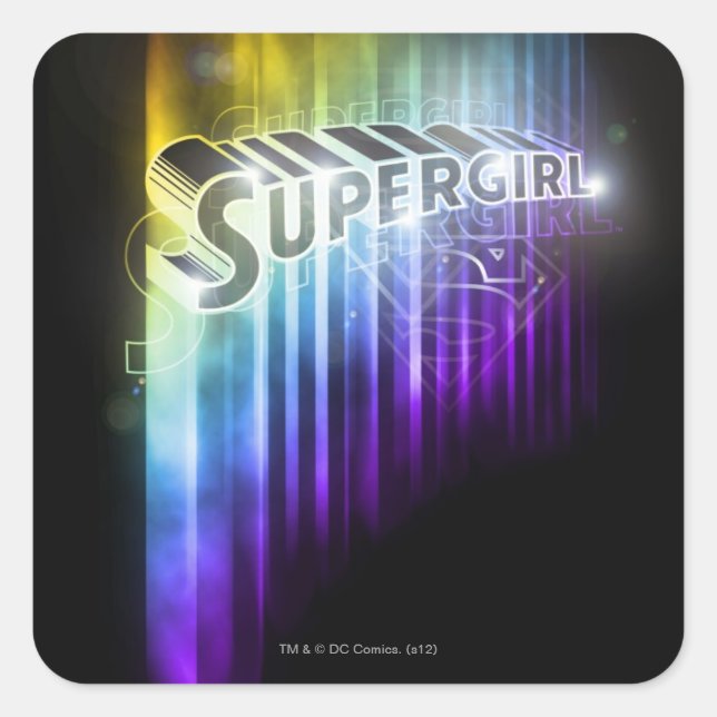 Sticker Carré Supergirl Rainbow (Devant)