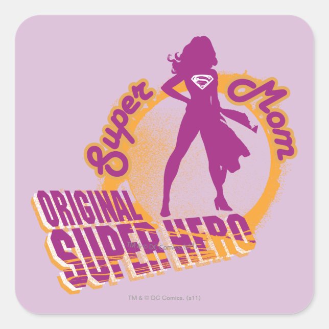 Sticker Carré Superhéros superbe d'original de maman (Devant)