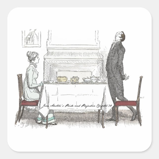 Sticker Carré Superior Society, Jane Austen Pride et Préjugés (Devant)