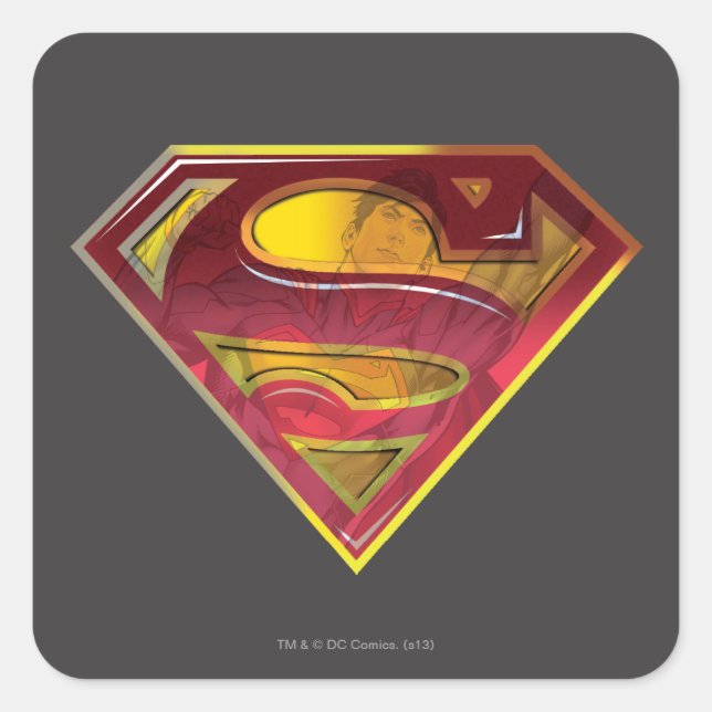 Sticker Carré Superman S-Shield | Logo de réflexion (Devant)