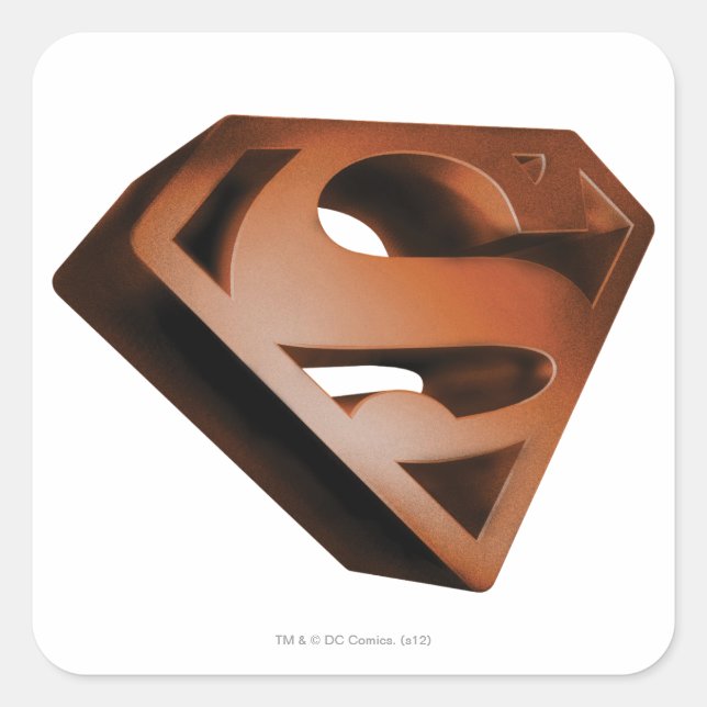 Sticker Carré Superman S-Shield | Logo Grainy 3D (Devant)