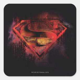 Sticker Carré Superman S-Shield Logo peint