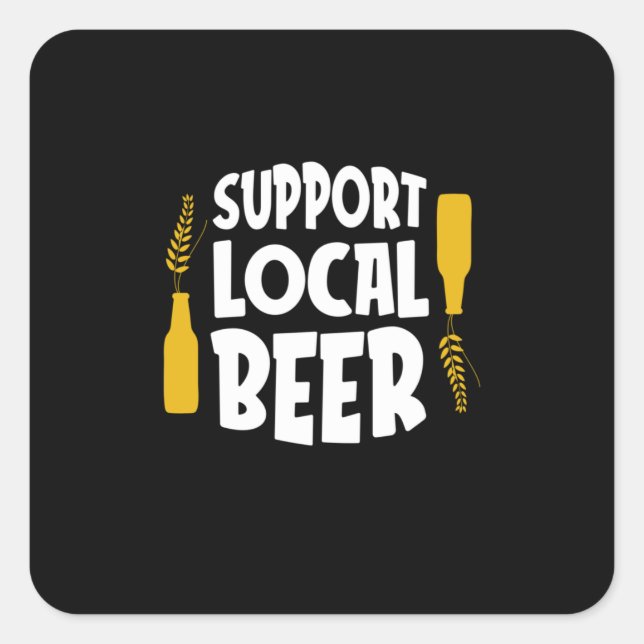 Sticker Carré Support de la bière locale (Devant)