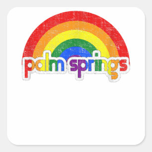 Sticker Carré Support Gay pride Palm Springs
