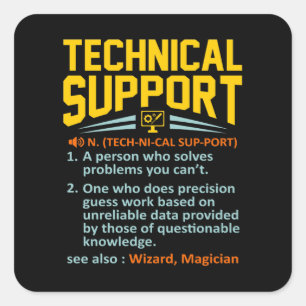 Sticker Carré Support technique Définition Informatique informat