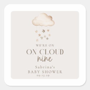 Sticker Carré Sur Cloud Neuf Baby shower neutre pour les femmes