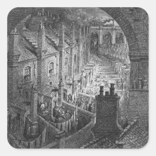 Sticker Carré Sur Londres - En Rail