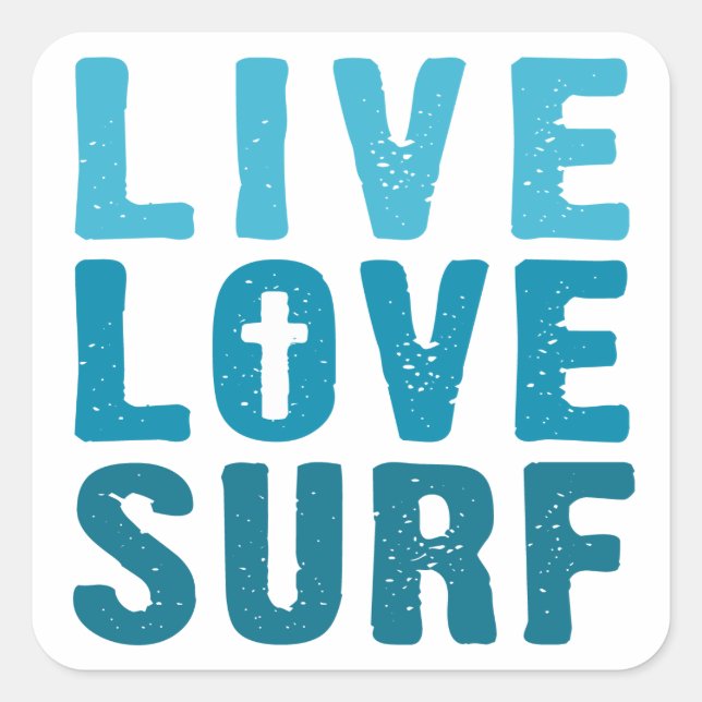 Sticker Carré surf-amour-vivant (Devant)