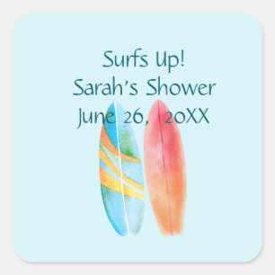 Sticker Carré Surf bleu