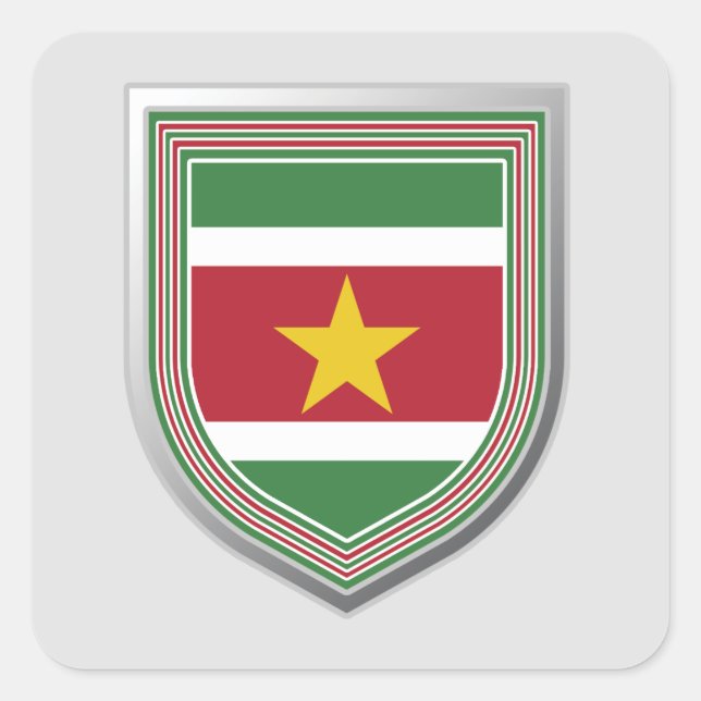 Sticker Carré Suriname - Bouclier (Devant)