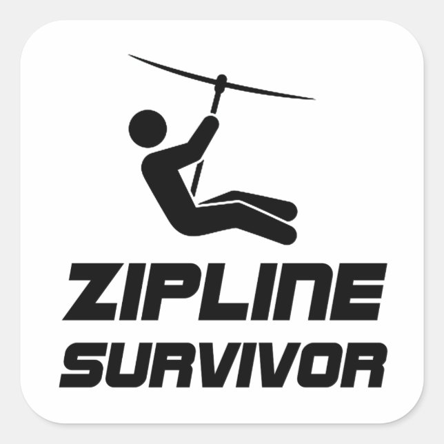 Sticker Carré Survivant de ligne zip (Devant)