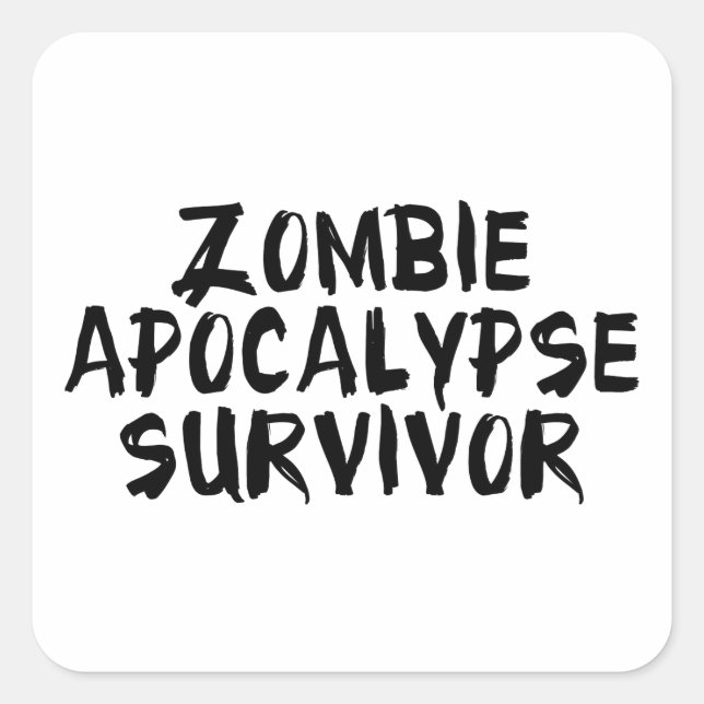 Sticker Carré Survivant de Zombie Apocalypse (Devant)