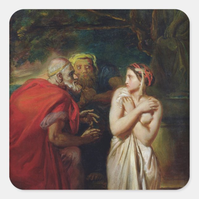 Sticker Carré Susanna et les anciens, 1856 (Devant)