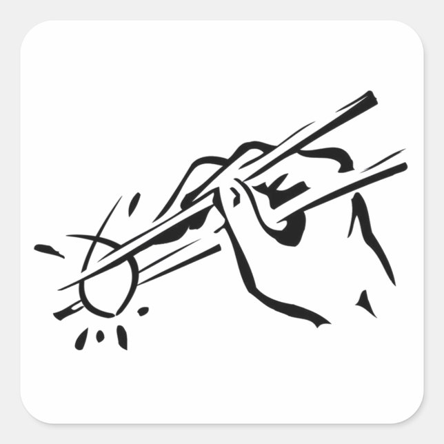 Sticker Carré Sushi athée ! (ichthys) (Devant)