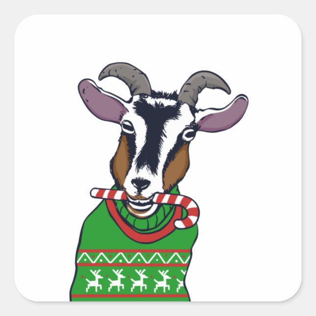Sticker Carré Sweater de Goat Christmas (Devant)