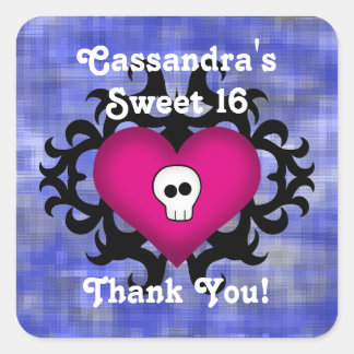 Sticker Carré Sweet sixteen gothique