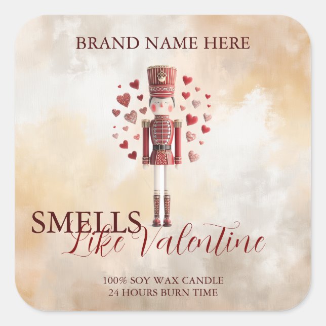 Sticker Carré Sweet Valentine’s Day Nutcracker Love Candle Label (Devant)