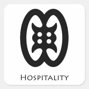 Sticker Carré Symbole Adinkra de l'hospitalité ( Akwaaba )