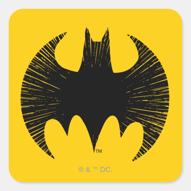 Sticker Carré Symbole Batman | Logo Streak (Devant)