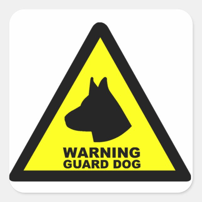 Sticker Carré Symbole chien de garde (Devant)