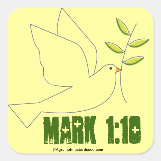 Sticker Carré Symbole chrétien (Devant)