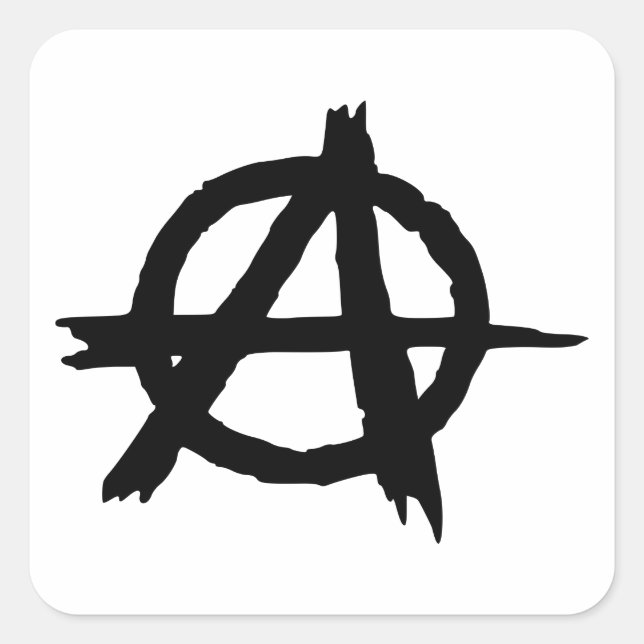 Sticker Carré Symbole d'anarchie (Devant)