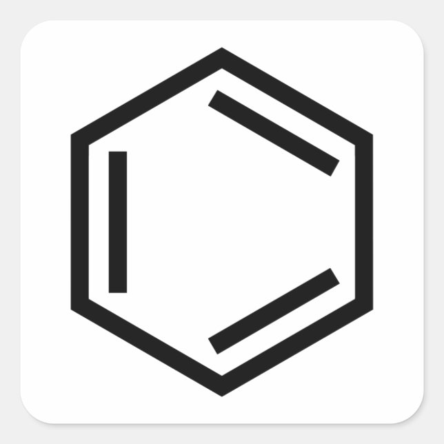 STICKER CARRÉ SYMBOLE D'ANNEAU BENZENE (Devant)