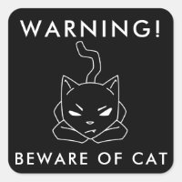 Symbole d'avertissement amusant | Logo de chat en