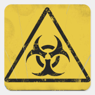 Sticker Carré Symbole d'avertissement de danger en détresse V2