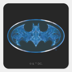 Sticker Carré Symbole de chauve-souris à fumée bleue