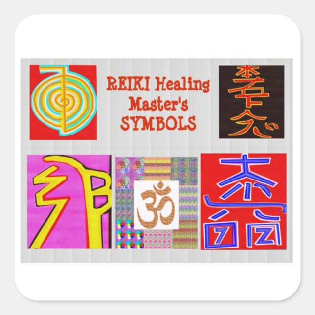 Sticker Carré Symbole de guérison REIKI ART ReikiHealing ReikiMa (Devant)