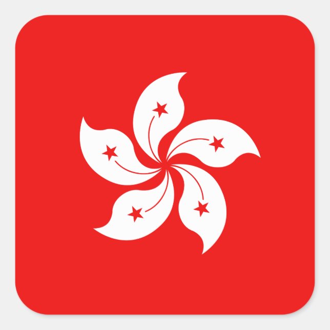 Sticker Carré Symbole de Hong Kong White Orchid (Devant)