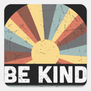 Sticker Carré Symbole de la paix Tie Dye Hippie Be Kind